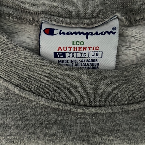 BIG KIDS' size LARGE Champion FRENCH TERRY BOYS' CREW NECK CLASSIC SCRIPT - Picture 5 of 6